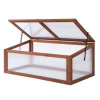 Outsunny Frühbeet Holz, Mini Gewächshaus 100 x 65 x 40 cm, Treibhaus
