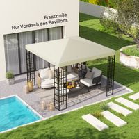 Ersatzdach für Pavillon 3 x 3 m wasserdicht Pavillondach, Ersatzbezug Cremeweiß