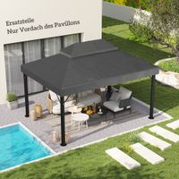 Outsunny Ersatzdach für Gartenpavillon 3 x 4 m wasserdichte 370g/㎡ Dunkelgrau