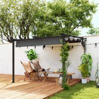 Terrassendach Pergola ca. 3x3m Terrassendachung, Garten Pavillon aus Aluminium