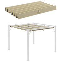 Outsunny Ersatzdach für 3 x 3 m Pergola wasserdicht einziehbar Welle Überdachung