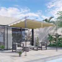 Outsunny Ersatzdach für 3 x 3 m Pergola wasserdicht einziehbar Welle Überdachung