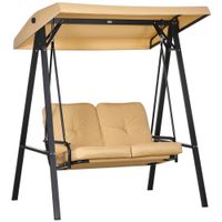 Outsunny Hollywoodschaukel 3-Sitzer Gartenschaukel mit verstellbarem Sonnendach