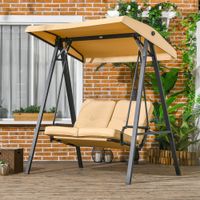 Outsunny Hollywoodschaukel 3-Sitzer Gartenschaukel mit verstellbarem Sonnendach