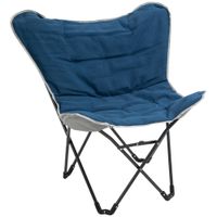 Outsunny Campingstuhl tragbar klappbar Gartensessel Regiestuhl für Outdoor Blau