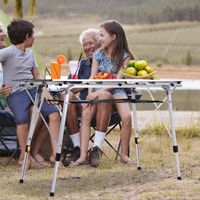 Picknick Klapptisch Campingtisch Falttisch Höhenverstellbar Tragetasche Alu