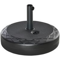 Sonnenschirmständer Sonnenschirmfuß für Ø38/48 mm Schirmstange, HDPE Schwarz