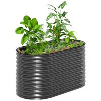 Hochbeet aus Stahl, Pflanzbeet Frühbeet Gartenbeet stapelbar Blumenkasten