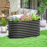 Hochbeet aus Stahl, Pflanzbeet Frühbeet Gartenbeet stapelbar Blumenkasten