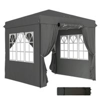 Pavillon 2,5x2,5m, wasserabweisend Stabil Winterfest Pop-up Faltpavillon Garten