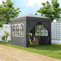 Pavillon 2,5x2,5m, wasserabweisend Stabil Winterfest Pop-up Faltpavillon Garten