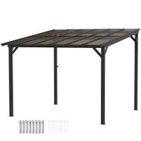 Outsunny Pergola Pavillon ca. 3x3m, Wasserdicht, Stabil, Winterfest Metall
