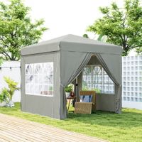 Outsunny Pavillon 2,5x2,5m wasserabweisend Stabil Winterfest Pop-up Faltpavillon