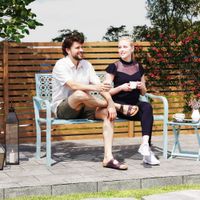 Outsunny 2-Sitzer Gartenbank, wetterfest Sitzbank, Gartenmöbel 240kg belastbar