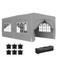 Outsunny Pavillon ca.3x6m, wasserabweisend Stabil Winterfest Pop-up Faltpavillon