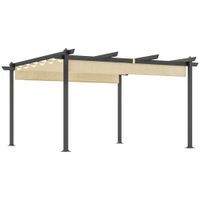 Pergola ca. 4x4m Garten Pavillon, Terrassendachung aus Aluminium, Gartenpavillon