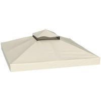 Ersatzdach für Pavillon 3 x 3 m, wasserdicht Pavillondach, Doppeldach