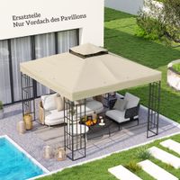Ersatzdach für Pavillon 3 x 3 m, wasserdicht Pavillondach, Doppeldach