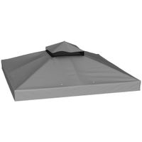 Ersatzdach für Pavillon 3 x 3 m, wasserdicht Pavillondach, Doppeldach