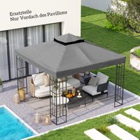 Ersatzdach für Pavillon 3 x 3 m, wasserdicht Pavillondach, Doppeldach