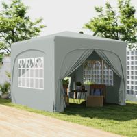 Pavillon 3x3m, wasserabweisend Stabil Winterfest Pop-up Faltpavillon, UV Schutz