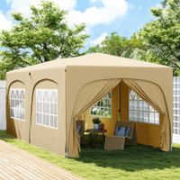 Pavillon ca. 3x6m, wasserabweisend Stabil Winterfest Pop-up Faltpavillon, Sand