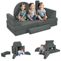 Kindersofa,12-Teilige Modulare Kindercouch aus Schaumstoff, Softbaustein