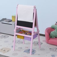 Kindertafel Tafel mit 2 Aufbewahrungskörben für Kinder über 3 Jahre MDF Rosa