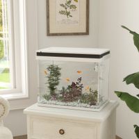 41 Liter Glas-Aquarium mit Filtersystem, LED-Lichtern, Wasserpumpe, Weiß