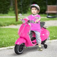 Kinder Elektro-Motorrad, 6V Kindermotorrad mit Scheinwerfer, Musik, Rosa