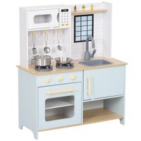 Kinderküche Spielküche mit Mikrowelle, Herd und Backofen, Küchenzubehör