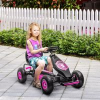 Gokart, Kinderfahrzeug mit verstellbarem Schalensitz, Tretauto, Rosa