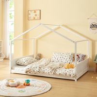 Hausbett Simo 140x200cm Kiefernholz Weiß