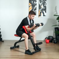 SPORTNOW Multifunktionale Hantelbank, verstellbar, klappbar, bis 120 kg, Schwarz