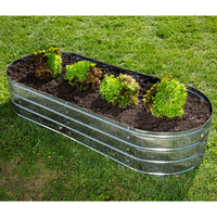 Stahl Oval Hochbeet, ca. 150 x 60 x 30 cm