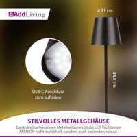 LED Tischlampe AddLiving Fashion schwarz