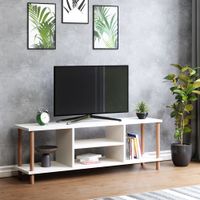 Fernsehtisch Ærøskøbing mit 2 Ablagefächern 43 x 120 x 29 cm Weiß