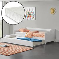 Sofabett Pederholm 90x200 cm mit 2 Kaltschaummatratzen Kiefernholz Natur