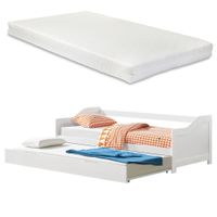 Sofabett Pederholm 90x200 cm mit 2 Kaltschaummatratzen Kiefernholz Natur