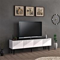 Fernsehtisch Oppdal 154x37x45cm Weiß/Marmor, schwarz