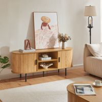 Fernsehschrank Tvedestrand 140x40x55 cm Holzfarben/Schwarz