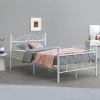 Metallbett Abolda 120x200 cm Doppelbett bis 300kg Weiß