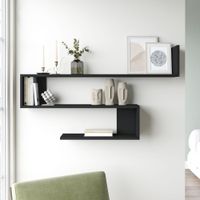 Wandregal Kitee 120 x 14,5 x 71,5 cm Schwarz