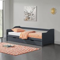 Sofabett Kongsberg 90x200 cm mit Lattenrost Dunkelgrau