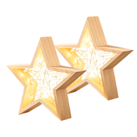 LED-Holzsterne 2er-Set