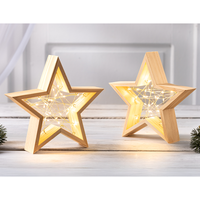 LED-Holzsterne 2er-Set