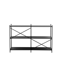 Holz-Metall-Regal, ca. 140 x 44 x 90 cm - Schwarz