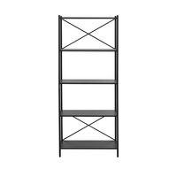 Holz-Metall-Regal, ca. 70 x 45 x 168 cm - Schwarz