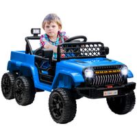 12V Elektrisches Kinderauto, mit Lichtern, Musik und Hupe, 3-8 Jahre, Hellblau