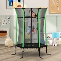 Kinder Trampolin Ø163,5 cm, Indoor Trampolin, Kindertrampolin bis 50 kg Grün